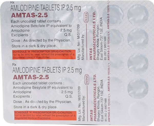 Amtas 2.5mg Strip Of 30 Tablets