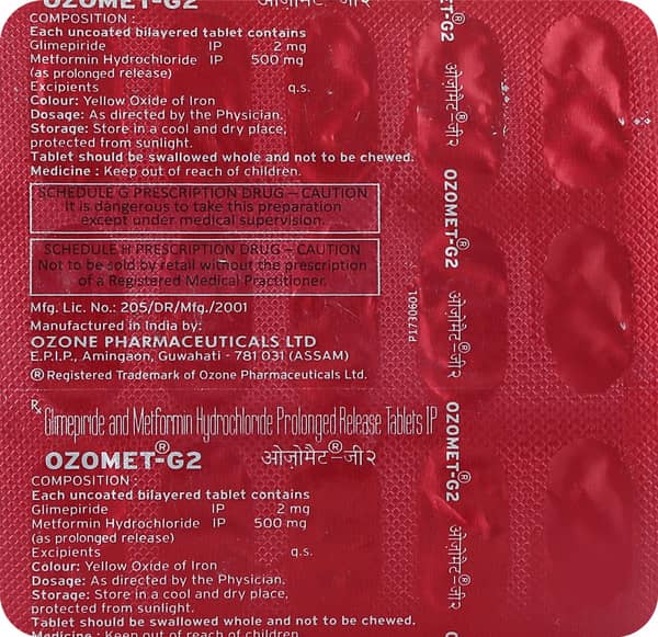 Ozomet G2 Strip Of 15 Tablets