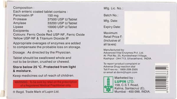 Lupase 10000 Strip Of 10 Tablets