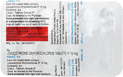 Oriel 10mg Strip Of 10 Tablets