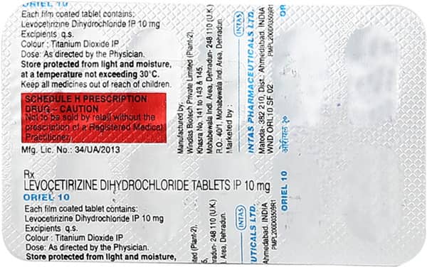 Oriel 10mg Strip Of 10 Tablets