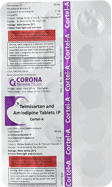 Cortel A Strip Of 15 Tablets