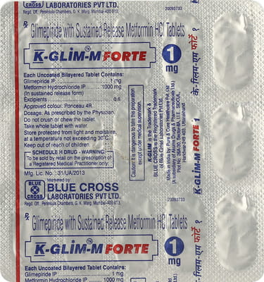 K Glim M Forte 1mg Strip Of 15 Tablets