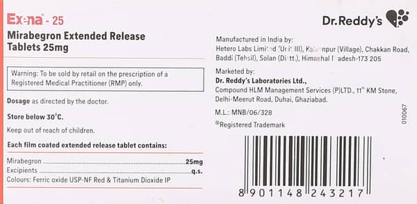Exena 25Mg Strip Of 10 Tablets