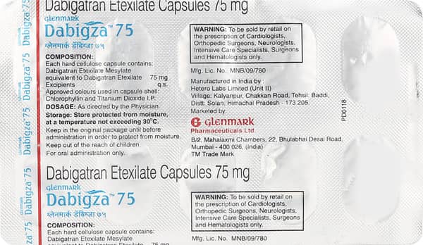 Dabigza 75mg Strip Of 10 Capsules