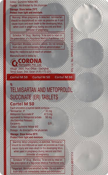 Cortel M 50mg Strip Of 15 Tablets