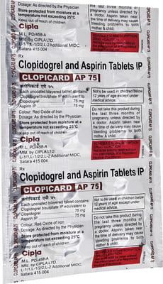 Clopicard Ap 75mg Strip Of 15 Tablets