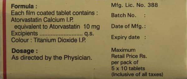 Atheart 10mg Strip Of 10 Tablets