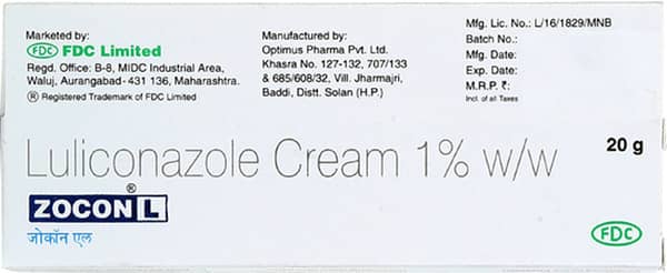 Zocon L 1% Tube Of 20gm Cream