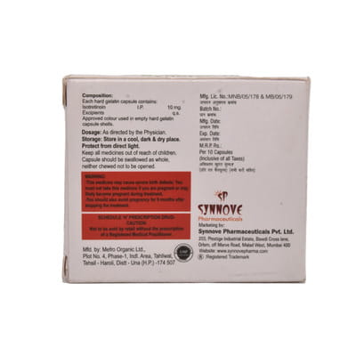 Synoret 10mg Strip Of 10 Capsules