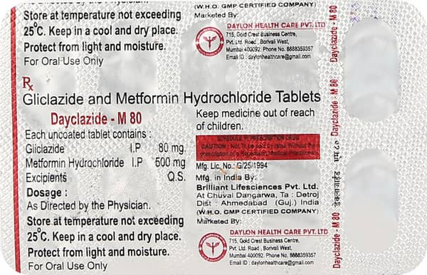 Dayclazide M 80mg Strip Of 10 Tablets