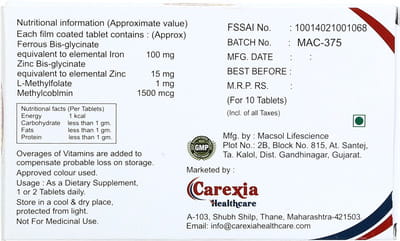 Cera Xt Strip Of 10 Tablets