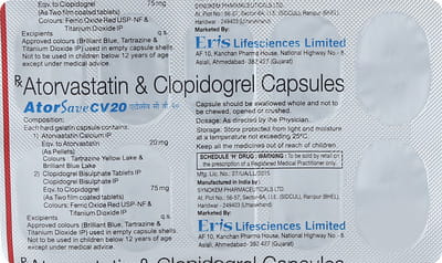 Atorsave Cv 20mg Strip Of 10 Capsules
