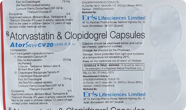 Atorsave Cv 20mg Strip Of 10 Capsules