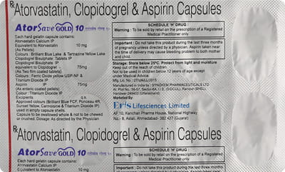 Atorsave Gold 10mg Strip Of 10 Capsules