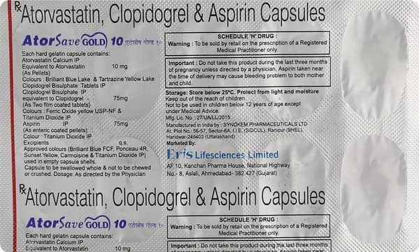 Atorsave Gold 10mg Strip Of 10 Capsules