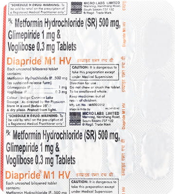 Diapride M1 Hv Strip Of 15 Tablets