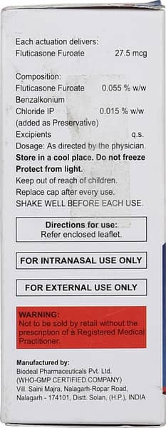 Axunil 9gm Bottle Of 180md Nasal Spray