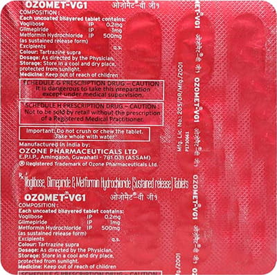 Ozomet Vg 1mg Strip Of 15 Tablets