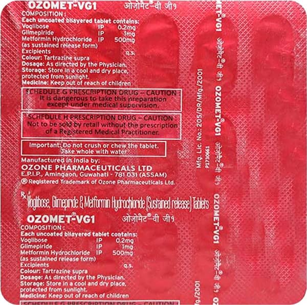 Ozomet Vg 1mg Strip Of 15 Tablets