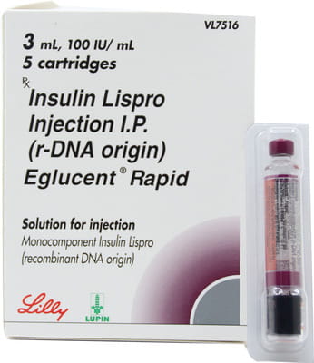 Eglucent Rapid 100iu Cartridge Of 3ml Solution For Injection