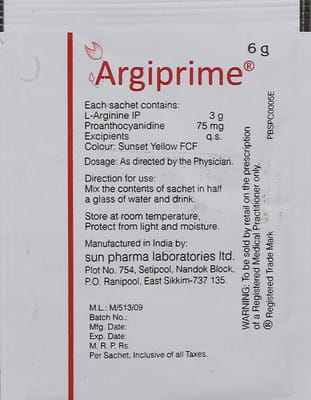 Argiprime Refreshing Orange Flavour Sugar Free Sachet Of 6gm Granules