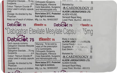 Dabiclot 75mg Strip Of 10 Capsules