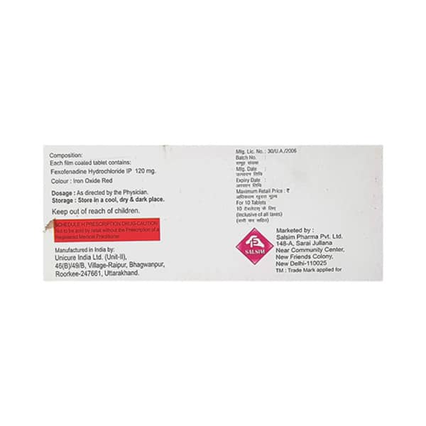Ffd 120mg Strip Of 10 Tablets