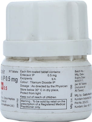 Entehep 0.5mg Bottle Of 30 Tablets