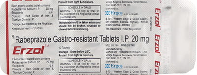 Erzol 20mg Strip Of 10 Tablets