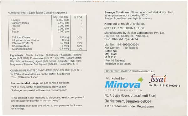 Fossox K2 7 Strip Of 10 Tablets