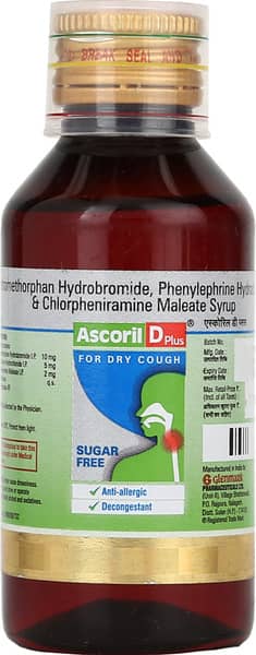 Ascoril D Plus Sugar Free Bottle Of 100Ml Syrup