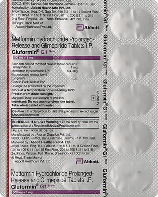 New Gluformin G1 Strip Of 15 Tablets