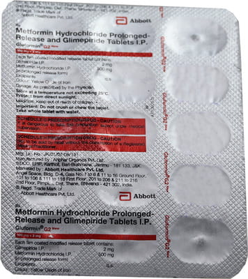 Gluformin G 2mg New Strip Of 15 Tablets