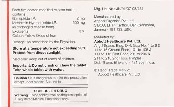 Gluformin G 2mg New Strip Of 15 Tablets