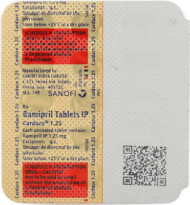 Cardace 1.25mg Strip Of 15 Tablets