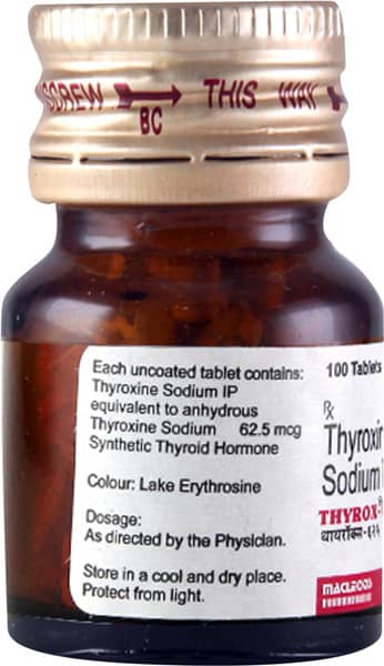 Thyrox 62.5Mcg Bottle Of 100 Tablets