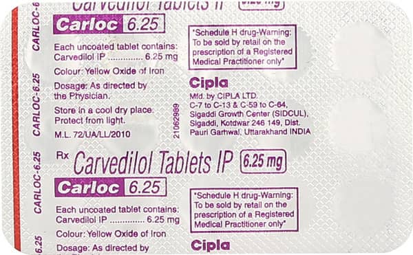 Carloc 6.25mg Strip Of 15 Tablets