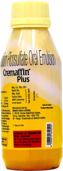 Cremaffin Plus Refreshing Flavour Sugar Free Bottle Of 225Ml Emulsion