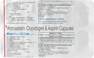 Atorsave Gold 20mg Strip Of 10 Capsules