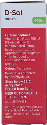 D Sol 400iu Mango Flavour Bottle Of 30ml Oral Drops