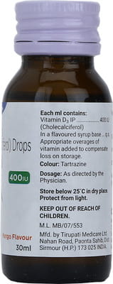 D Sol 400iu Mango Flavour Bottle Of 30ml Oral Drops