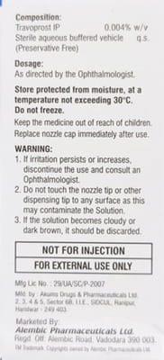 New Travisight Bottle Of 3ml Eye Drops