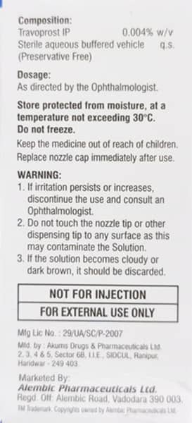 New Travisight Bottle Of 3ml Eye Drops