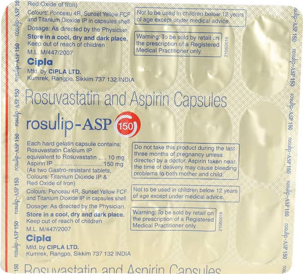 Rosulip Asp 10/150mg Strip Of 15 Capsules