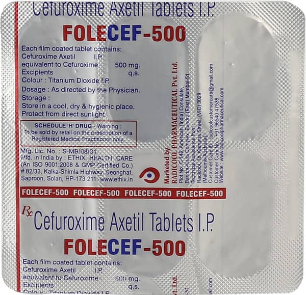 Folecef 500Mg Strip Of 6 Tablets