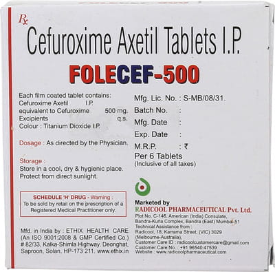 Folecef 500mg Strip Of 6 Tablets