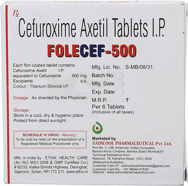 Folecef 500Mg Strip Of 6 Tablets