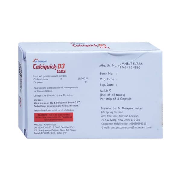 Calcose D3 60k Strip Of 4 Capsules