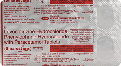 New Sinarest Lp Strip Of 10 Tablets